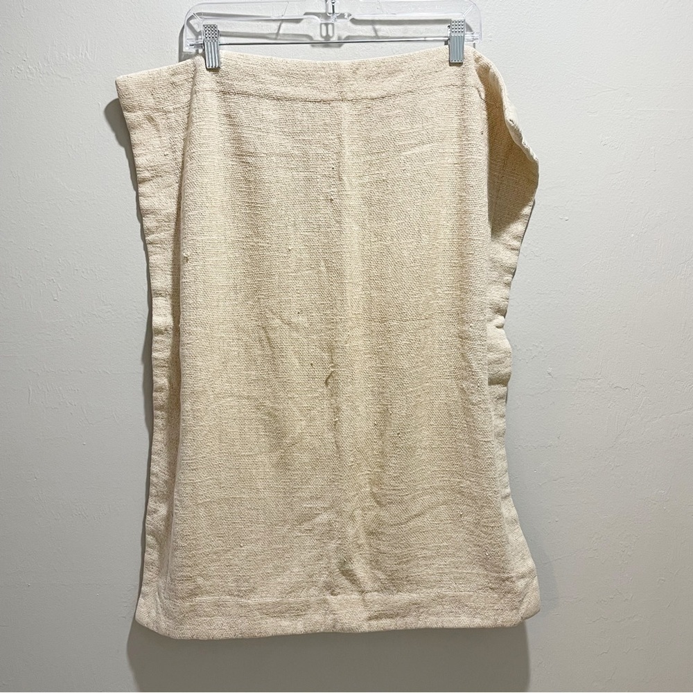 SUITE 109 Ivory Woven Burlap Look Standard Pillow Sham Envelope Closure 22”X 28”